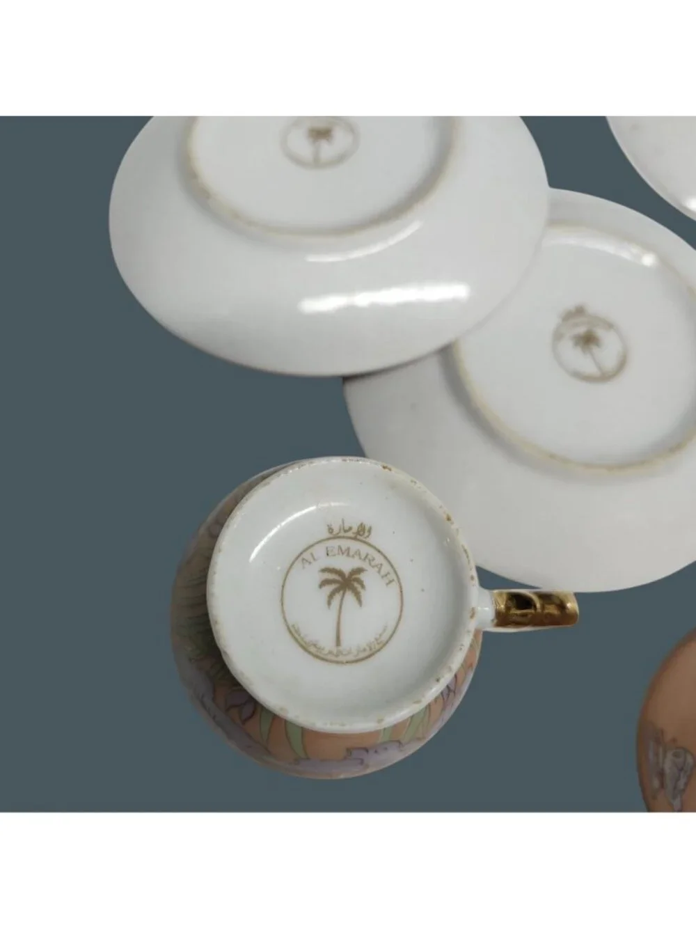 Demitasse Cups & Saucers Espresso Pink Purple Irises Butterflies 4 Sets